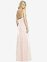 Front View Thumbnail - Blush Bateau Neck Open-Back Trumpet Gown