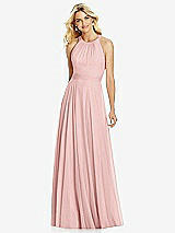Front View Thumbnail - Rose Cross Strap Open-Back Halter Maxi Dress