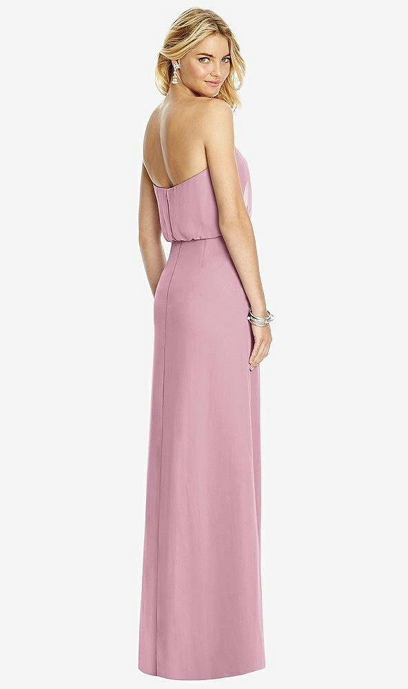 Back View - Dusty Pink Full Length Lux Chiffon Blouson Bodice