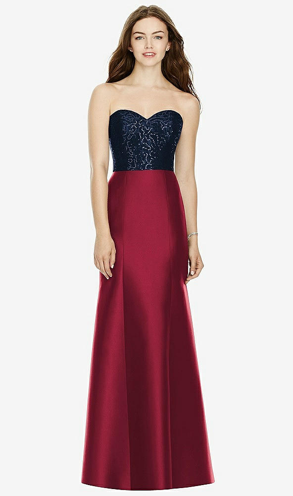 Front View - Burgundy & Midnight Navy Bella Bridesmaids Dress BB105