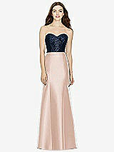 Front View Thumbnail - Cameo & Midnight Navy Bella Bridesmaids Dress BB105