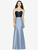 Front View Thumbnail - Cloudy & Midnight Navy Bella Bridesmaids Dress BB105