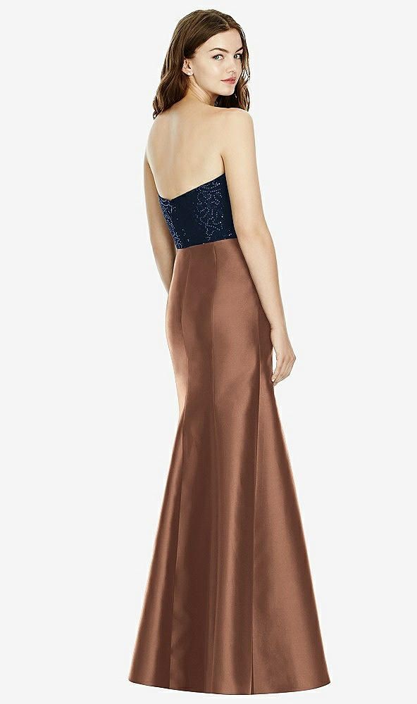 Back View - Cognac & Midnight Navy Bella Bridesmaids Dress BB105