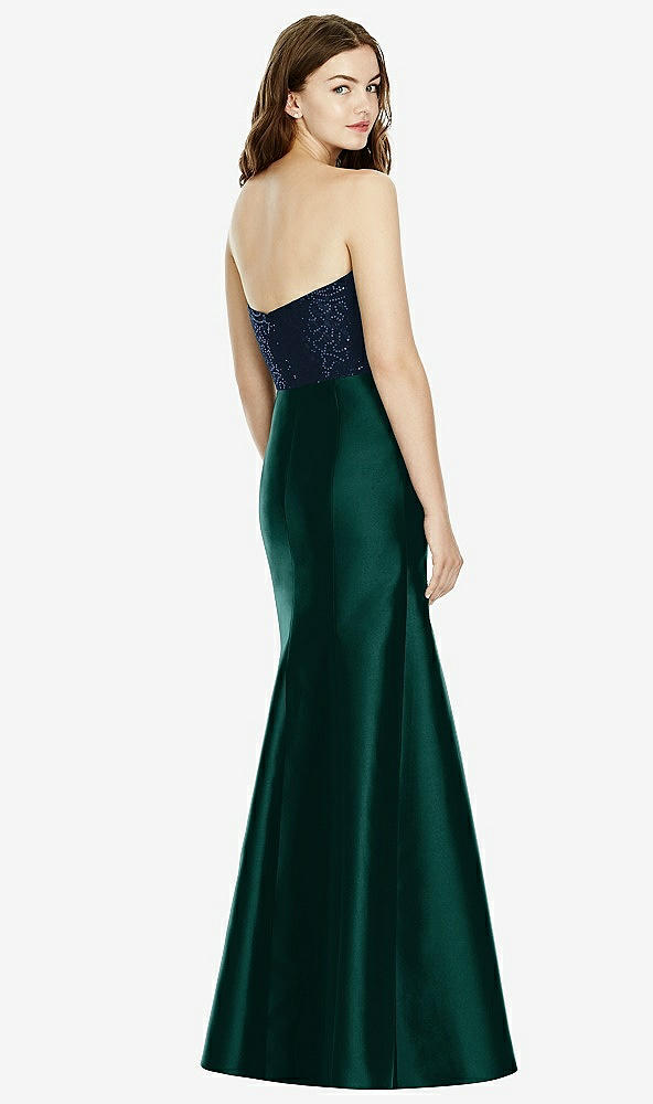 Back View - Evergreen & Midnight Navy Bella Bridesmaids Dress BB105