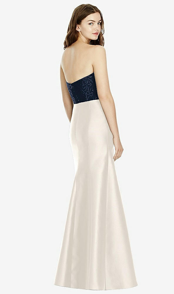 Back View - Ivory & Midnight Navy Bella Bridesmaids Dress BB105