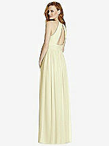 Rear View Thumbnail - Butter Yellow Cutout Open-Back Shirred Halter Maxi Dress