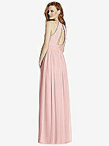 Rear View Thumbnail - Rose Cutout Open-Back Shirred Halter Maxi Dress