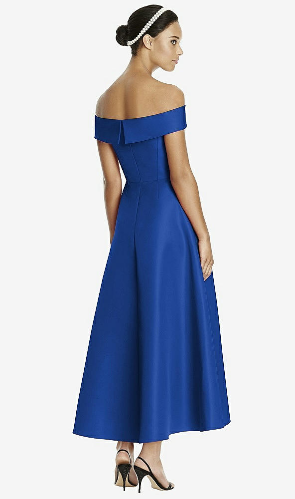 Back View - Sapphire Studio Design 4513 Midi Off-the-Shoulder Bridesmaid Dress
