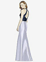 Rear View Thumbnail - Silver Dove & Midnight Navy Studio Design Collection 4514 Full Length Halter V-Neck Bridesmaid Dress
