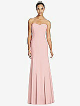Front View Thumbnail - Rose Sweetheart Strapless Flared Skirt Maxi Dress
