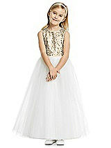 Front View Thumbnail - Ivory & Rose Gold Flower Girl Dress FL4055