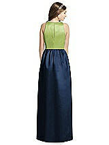 Rear View Thumbnail - Midnight Navy & Mojito Dessy Collection Junior Bridesmaid Dress JR536