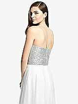 Rear View Thumbnail - Rose Gold Spaghetti Strap Sequin Top