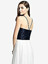 Rear View Thumbnail - Midnight Navy Spaghetti Strap Sequin Top