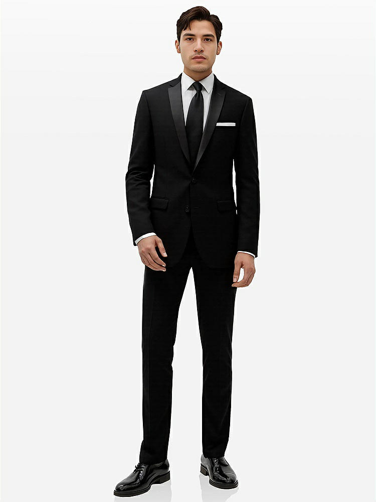 Front View - Black Slim Notch Collar Tuxedo Jacket - The Dylan by After Six
