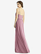 Rear View Thumbnail - Dusty Pink V-Neck Blouson Bodice Chiffon Maxi Dress