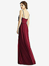 Rear View Thumbnail - Burgundy V-Neck Blouson Bodice Chiffon Maxi Dress