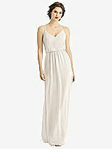 Front View Thumbnail - Ivory V-Neck Blouson Bodice Chiffon Maxi Dress