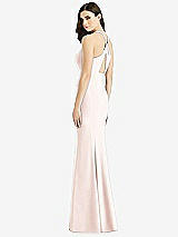 Front View Thumbnail - Blush Criss Cross Twist Cutout Back Trumpet Gown