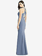 Front View Thumbnail - Larkspur Blue Criss Cross Twist Cutout Back Trumpet Gown