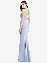 Front View Thumbnail - Sky Blue Criss Cross Twist Cutout Back Trumpet Gown