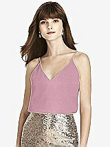 Front View Thumbnail - Dusty Pink After Six Bridesmaid Top T1507