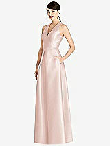 Front View Thumbnail - Blush Sleeveless Open-Back Pleated Skirt Dress with Pockets