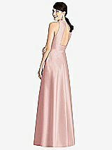 Rear View Thumbnail - Rose Sleeveless Open-Back Pleated Skirt Dress with Pockets
