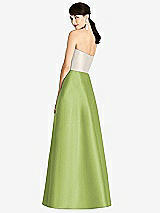 Rear View Thumbnail - Mojito & Ivory Strapless A-Line Satin Dress with Pockets