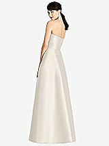 Rear View Thumbnail - Ivory & Ivory Strapless A-Line Satin Dress with Pockets