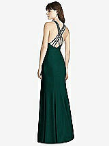Rear View Thumbnail - Evergreen Criss Cross Open-Back Trumpet Gown