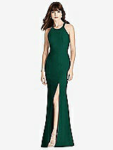 Front View Thumbnail - Hunter Green Criss Cross Open-Back Trumpet Gown