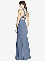 Rear View Thumbnail - Larkspur Blue Criss Cross Open-Back Trumpet Gown