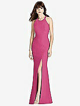 Front View Thumbnail - Tea Rose Criss Cross Open-Back Trumpet Gown
