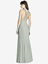 Rear View Thumbnail - Willow Green Criss Cross Open-Back Trumpet Gown