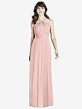 Front View Thumbnail - Rose Jeweled Twist Halter Maxi Dress