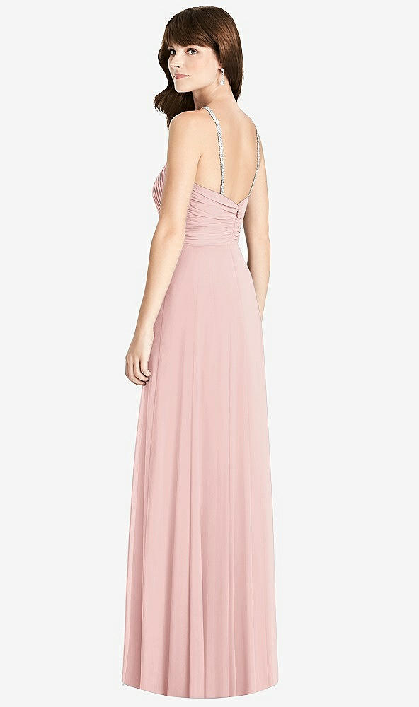 Back View - Rose Jeweled Twist Halter Maxi Dress