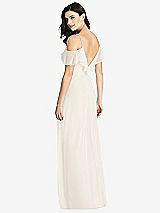 Rear View Thumbnail - Ivory Ruffled Cold-Shoulder Chiffon Maxi Dress