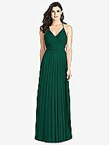 Rear View Thumbnail - Hunter Green Ruffled Strap Cutout Wrap Maxi Dress