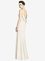 Front View Thumbnail - Ivory Bateau-Neck Open Cowl-Back Trumpet Gown