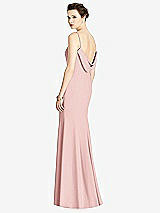Front View Thumbnail - Rose Bateau-Neck Open Cowl-Back Trumpet Gown