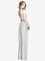 Rear View Thumbnail - Silver Soho Metallic Twist Jumpsuit