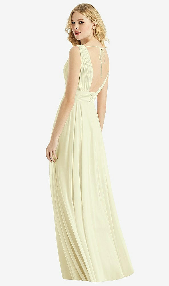 Back View - Butter Yellow & Light Nude Bella Bridesmaids Dress BB109