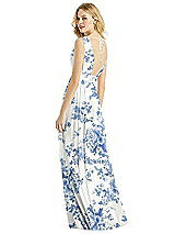 Rear View Thumbnail - Cottage Rose Dusk Blue & Light Nude Bella Bridesmaids Dress BB109