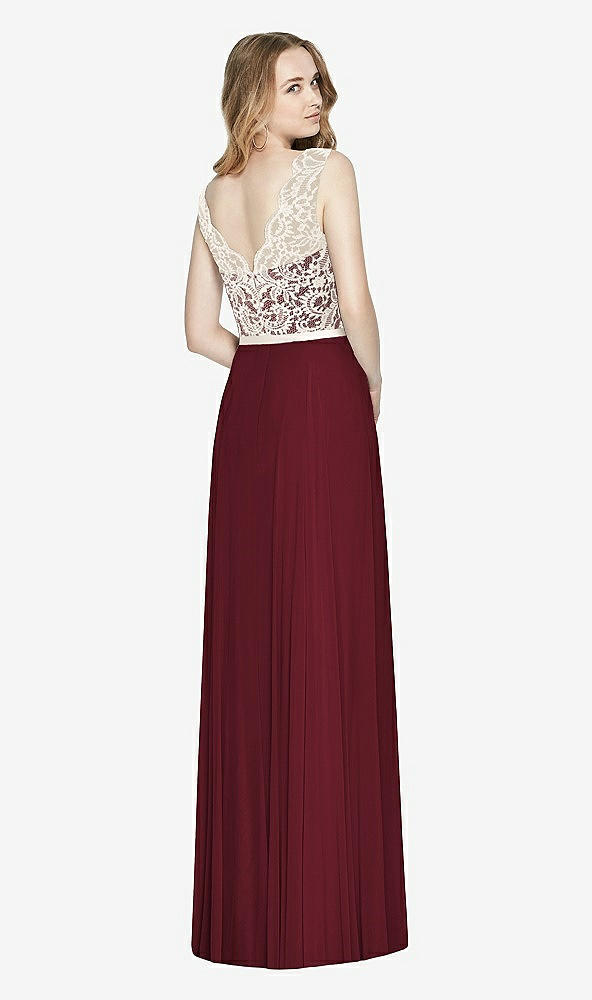 Back View - Cabernet & Ivory After Six Bridesmaid Dress 6773