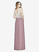 Rear View Thumbnail - Dusty Rose & Ivory After Six Bridesmaid Dress 6773