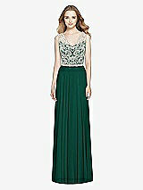 Front View Thumbnail - Hunter Green & Ivory After Six Bridesmaid Dress 6773