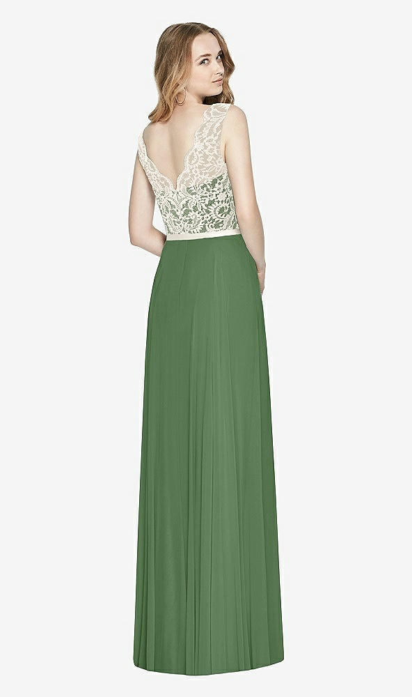 Back View - Vineyard Green & Ivory After Six Bridesmaid Dress 6773