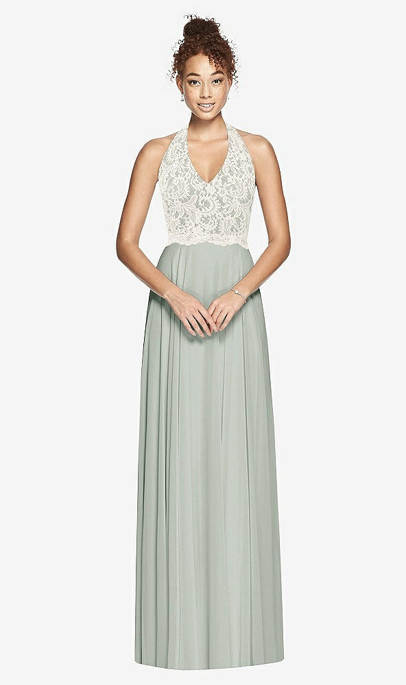 Front View - Willow Green & Ivory Studio Design Bridesmaid Dress 4530
