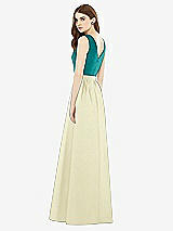 Rear View Thumbnail - Butter Yellow & Jade Alfred Sung Bridesmaid Dress D752